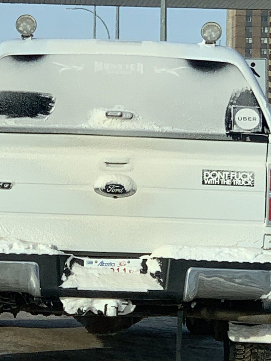 IamStig01's tweet photo. How to advertise your single digit IQ or what one might expect from an  @Uber truck driver in positively #redneck #edmonton. @yegtraffic https://t.co/on1akzau6b