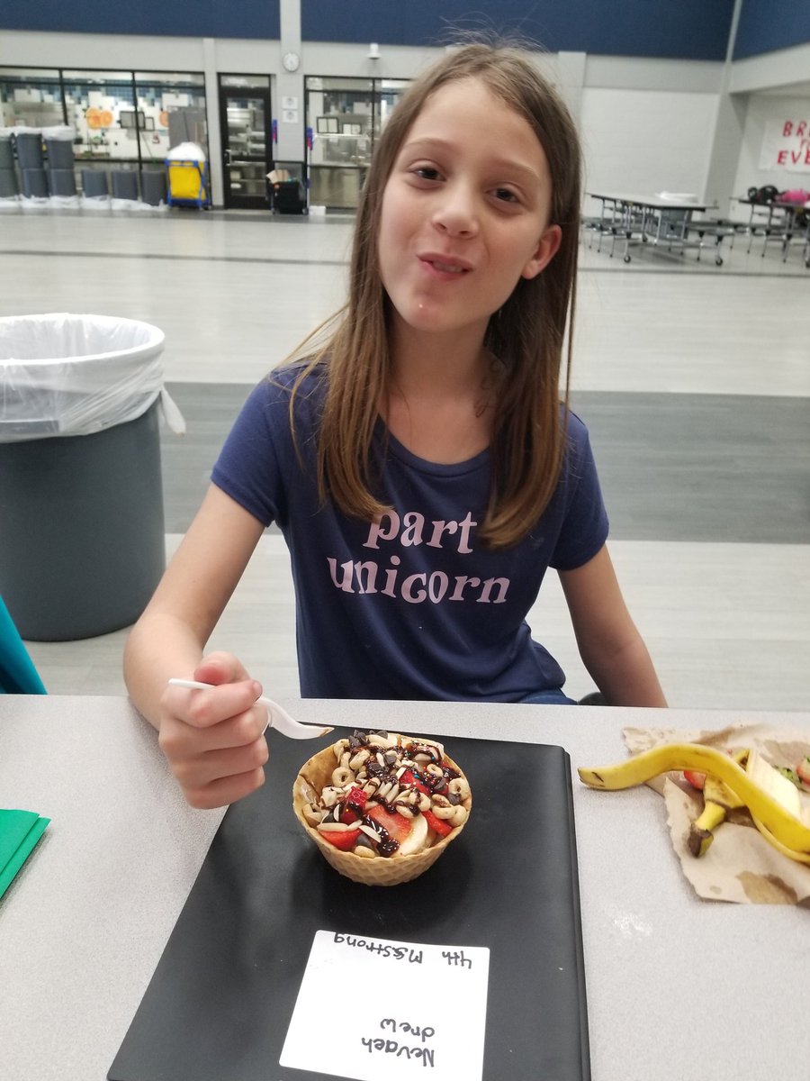 Cooking club breakfast sundaes turned out so cute! Greek yogurt, fruit, cheerios all thanks to @sproutsfm!! #LeopardsShine #CFISDSpirit #afterschoolclubs