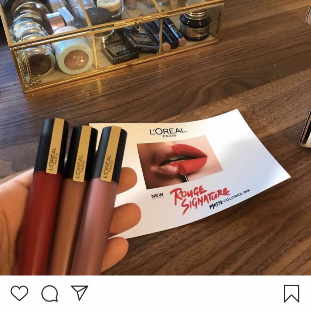 Lorelai_P's tweet photo. @influenster  @lorealparisusa #lorealmakeup #rougesignature #complimentary https://t.co/fHEOUxPiu0