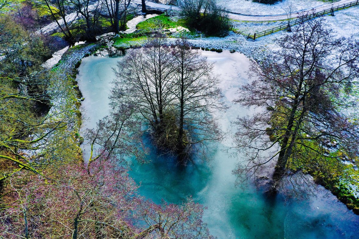 A Frozen Pool in Mid-Wales #dronephotography #dronestagram #dronedaily #drone #DJI #mavic #mavic2 #mavic2pro #dronebois #aerialphotography  #djiglobal #natgeoworld #walesonline #countryside #ukcountryside #exploringwales #walks #walking #explore #wales #visitwales