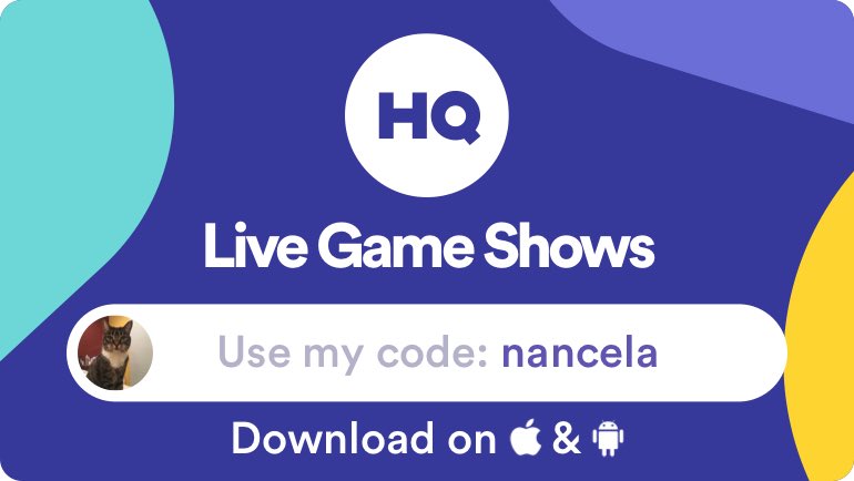 nancyjedelman's tweet photo. Play live game shows and win cash prizes with me on @hqtrivia. Use my code 'nancela' to sign up! https://t.co/b7hRP3aNgv https://t.co/GBXnwuCDce