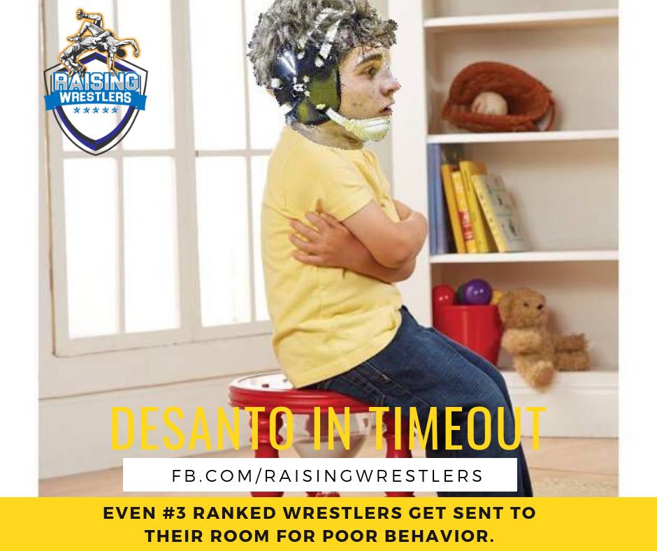 RaisingWrestlrs's tweet photo. Desanto has been sent to his room! #raisingwrestlers #wrestlinglife #ncaawrestling #wrestling https://t.co/0aoXXtUCDX