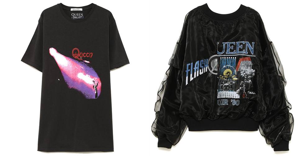 queen snidel  コラボT スナイデル「クイーン」のロゴ入りTシャツ＆スカートなど