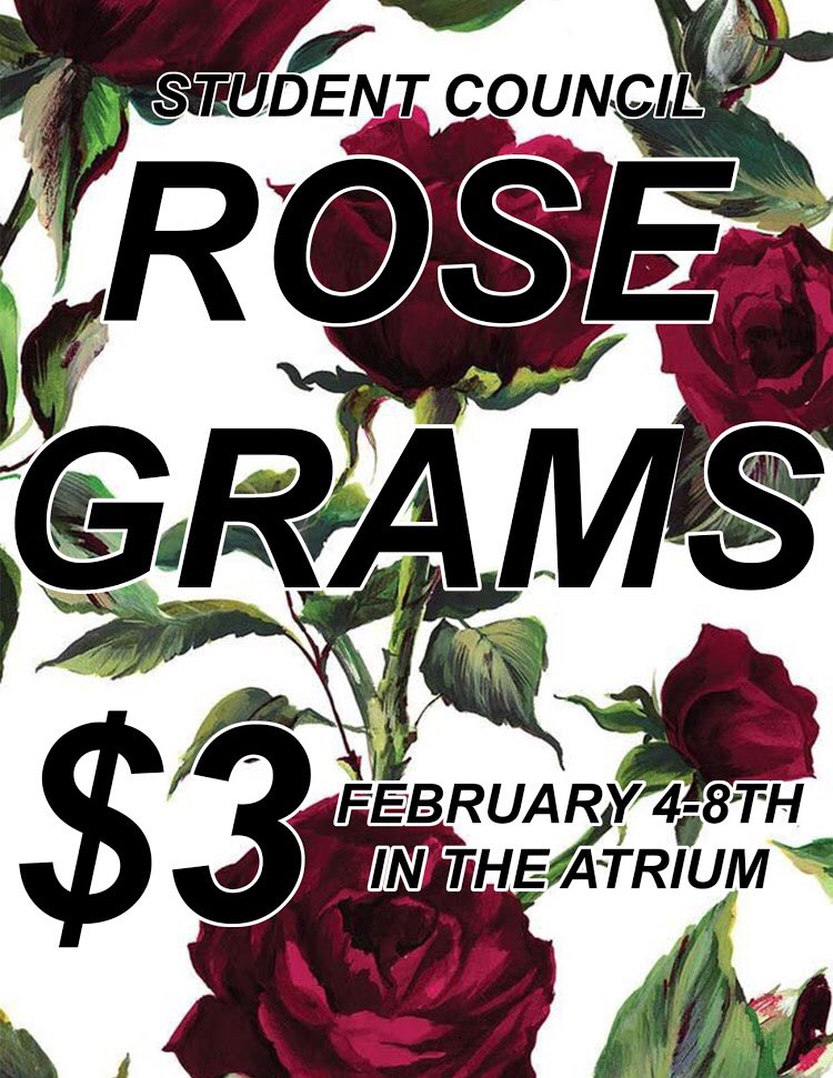 rose gram sales continue tomorrow in the atrium during all three lunches