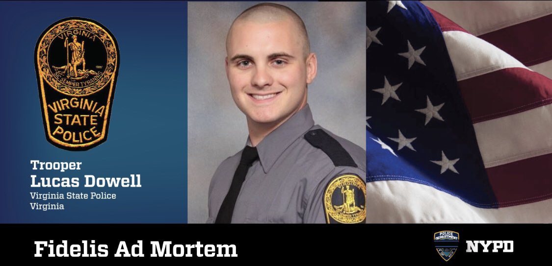 NYPD40Pct's tweet image. RIP 🙏🏼 Trooper Lucas Dowell. He was shot and killed as he and other members of the Virginia State Police's Tactical Team made entry into a home to secure it for a search warrant as part of a narcotics investigation. You &amp;amp; your family are in our prayers.
