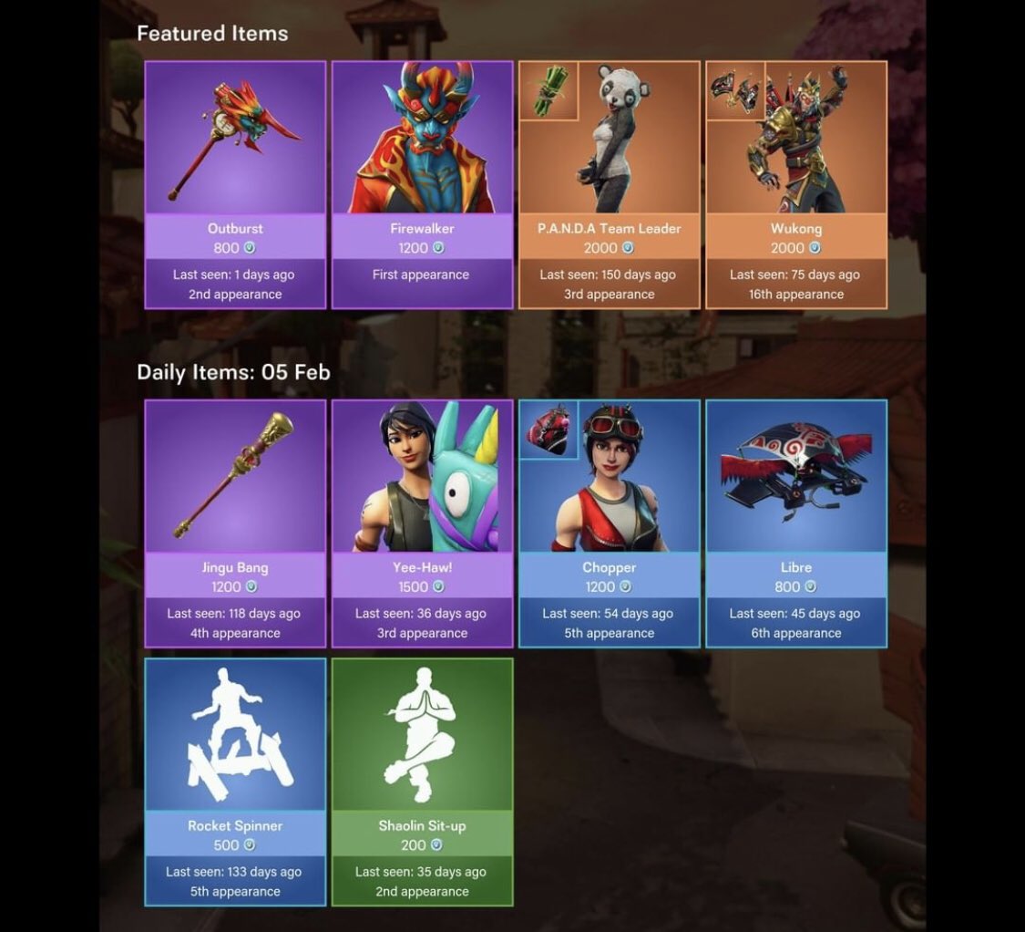 TFortnite4's tweet photo. SHOP!!!
!02-05-19!
@EpicGames @FaZeClan @FortniteGame @timthetatman @Ninja @TTfue @TSM_Myth
#Fortnite #epicgames #BattleRoyal #FaZeup #FaZeClan #codetfue https://t.co/7LXmfPUpc7