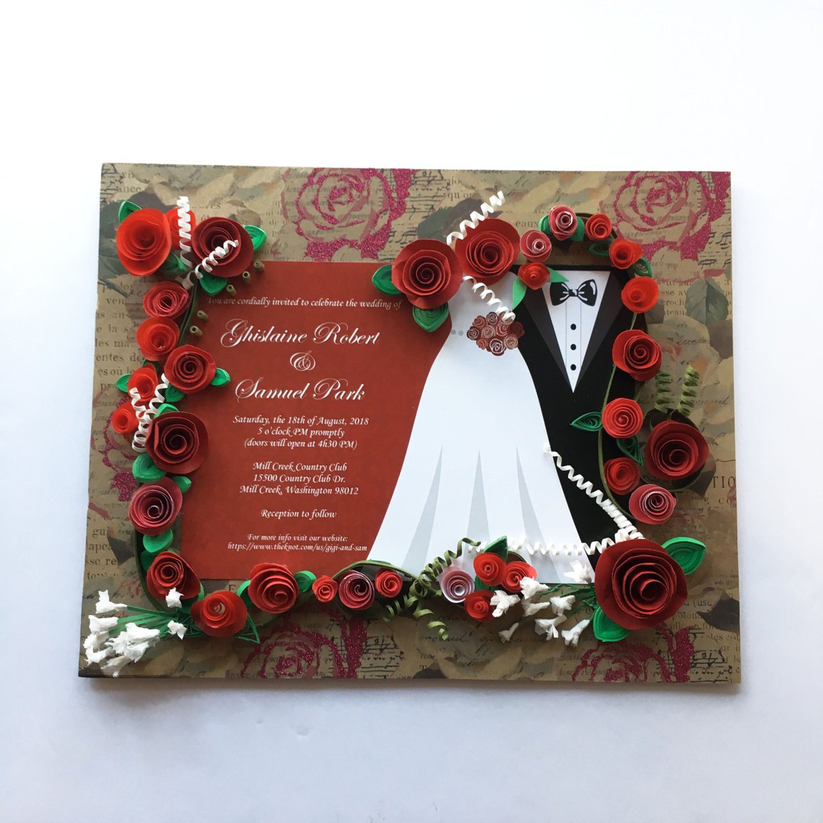 Black and Red Rose Themed Wedding Invitation Keepsake Gift seethis.co/QbKMWA/ #etsysellers #weddinginvitationkeepsake #giftforcouple #weddinginvitationgift #weddingtabledecor  #giftandmomentos #firstanniversarygift