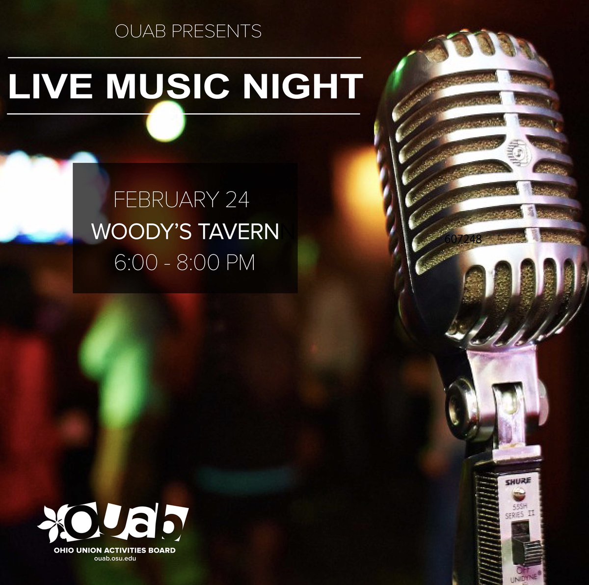 Live Music Night is happening on February 24th at Woody’s! Want to perform for your peers? Sign up here: docs.google.com/forms/d/e/1FAI…