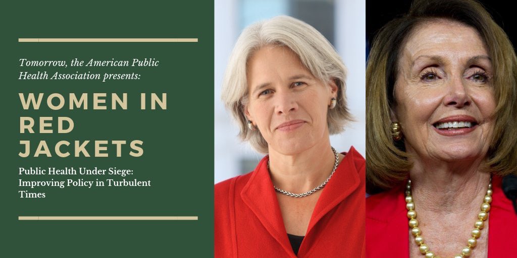 city_health's tweet photo. Formidable forces in red jackets, House @SpeakerPelosi and @ShelleyHearne to address @PublicHealth Policy Action Institute tomorrow! Register now to be part of this exciting event: https://t.co/vPWzsDNeFB #NHPC19 #SpeakForHealth https://t.co/I40NWN5UE2