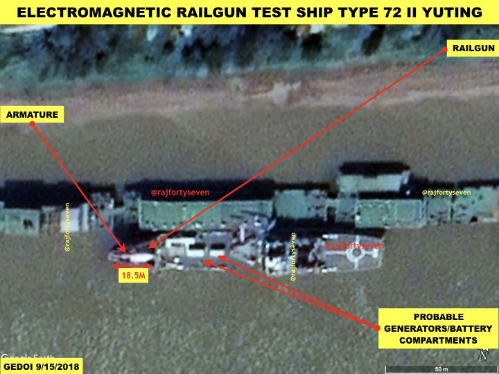 rajfortyseven's tweet image. #China #PLAN #EMRG #electromagnetic #railgun will change the course of future wars. 
#Supergun firing at 7500kmph upto 200kms with precise accuracy may tilt balance in #China's favour.
High penetrating power &amp;lt;10m.
Read about ground platforms field trials:
theprint.in/security/china…
