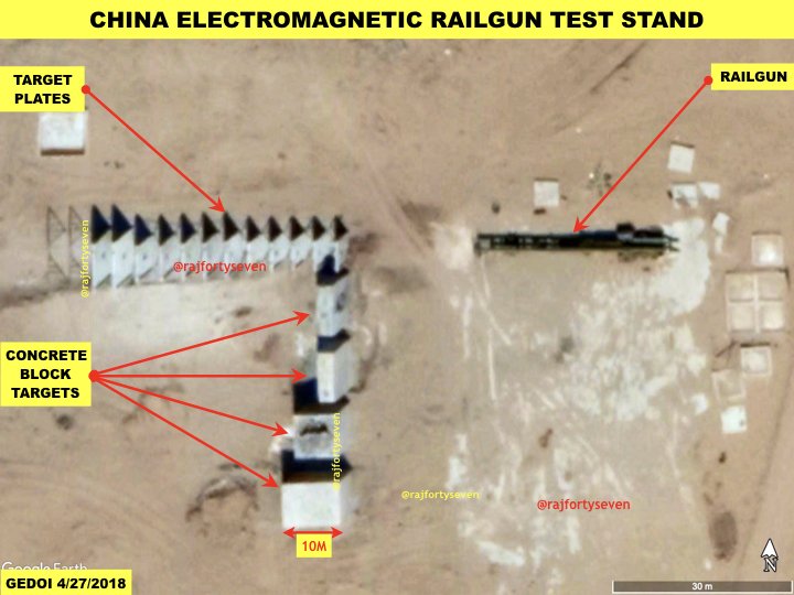 rajfortyseven's tweet image. #China #PLAN #EMRG #electromagnetic #railgun will change the course of future wars. 
#Supergun firing at 7500kmph upto 200kms with precise accuracy may tilt balance in #China's favour.
High penetrating power &amp;lt;10m.
Read about ground platforms field trials:
theprint.in/security/china…