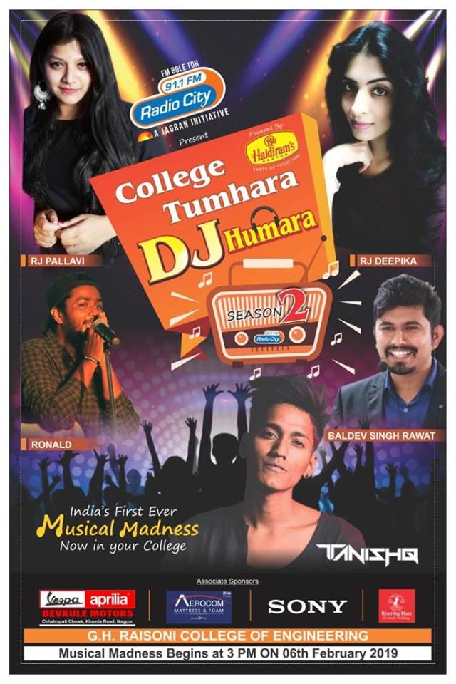 radiocityindia's tweet photo. @ghraisonialumni Get Ready for some real fun!
#CollegeTumharaDJHumara season 2 #EkLevelUp #RadiocityNagpur
@RJDeepika https://t.co/JuScy1RkrC