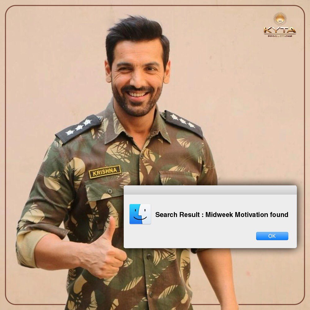 That dimpled smile & the dapper look clubbed with the military swag is enough to kick away all your #MidweekBlues! 👊 @TheJohnAbraham #WaybackWednesday #Parmanu #JohnAbraham #Swagger #Bollywood