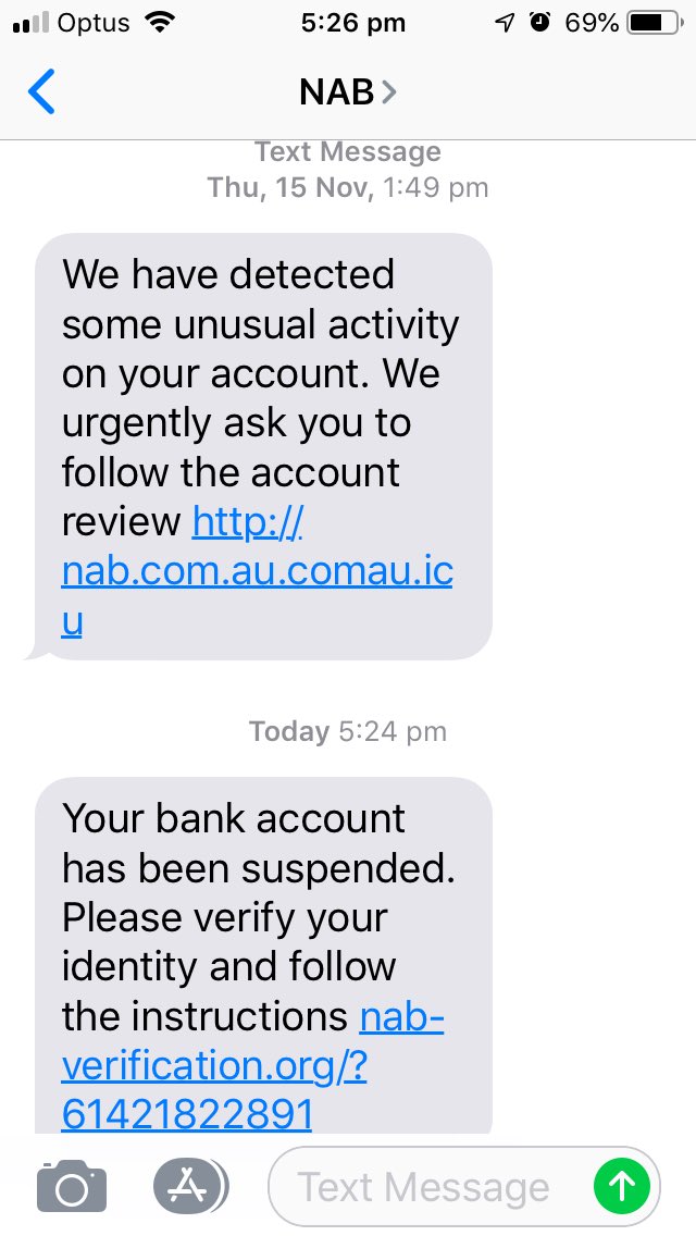 amoolverse's tweet image. @NAB got this spam via sms. Thought i will pass it on. #spam #spamsms