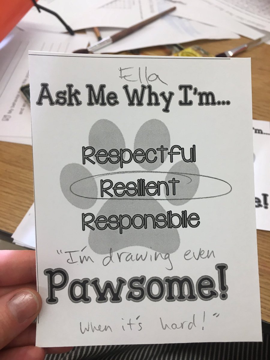 kleemock's tweet photo. Today I gave a paw for a 1st grader’s resilience while drawing even when she noticed it felt hard! Happy Lunar New Year everyone! #pbis #elementaryart thanks @KathyBarbro https://t.co/EaftYQhYYX