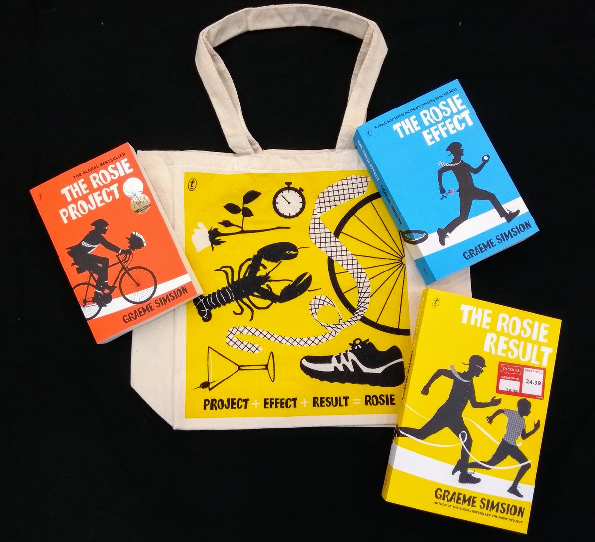 DymocksChermy's tweet photo. #TheRosieResult is the final installment in the bestselling series that began with #TheRosieProject and is now in store! While stocks last you get this tote bag as a gift with purchase.
@GraemeSimsion @text_publishing #giftwithpurchase #freebies #booktrilogy #finalinstallment https://t.co/8pVLbcAu5j