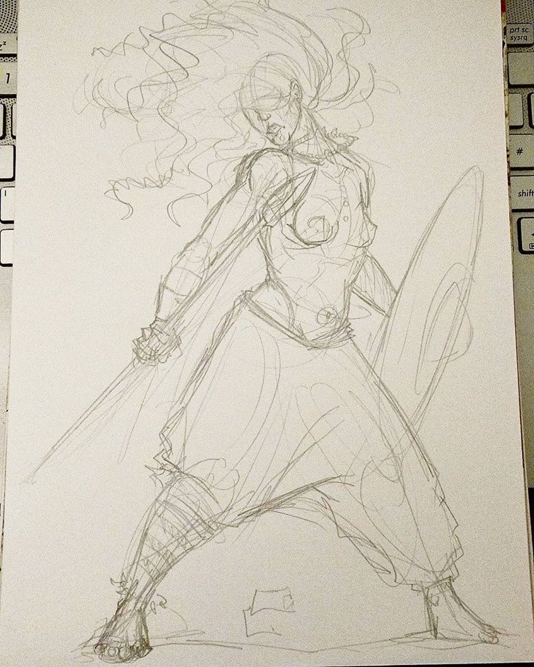 DemortaFantasy's tweet photo. WIP inspired by aan amazing photo from Heilung 
#art #illustration #drawing #warrior #dancingwarrior #shieldmaiden #wip #WIP #workinprogress #sketch #sketching https://t.co/hxeGVZ9oX2