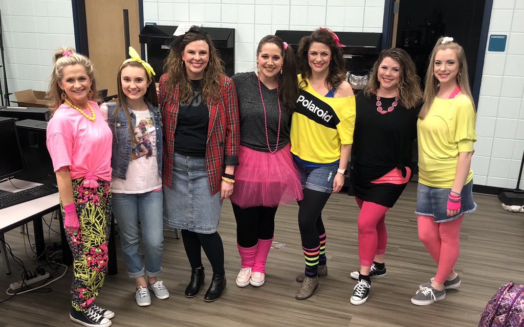 Dancing through the Decades with this group was like totally gnarly. #OMSJacketLife #TeachersJustWantToHaveFun #rad80s. Thank you, @MaeganLewisOM for taking time to teach even the uncoordinated! #thatmightbeme.