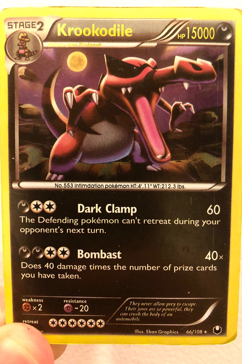 Someone gave us this 15,000 HP #Pokemon #Krookodike - no card is worth that many hit points' Highest fake number I've ever seen Someone gave us this 15,000 HP #Pokemon #Krookodike - no card is worth that many hit points' Highest fake number I've ever seen