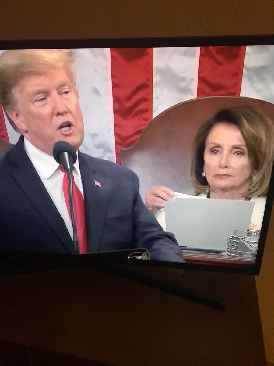 Hbotamerica's tweet photo. #Pelosi has checked out... like “say wha” #SOTU19 #StateOfTheWoman #StateOfTheUnionAddress #aintnobodyhavetimeforthat https://t.co/q5T0QJPqXQ