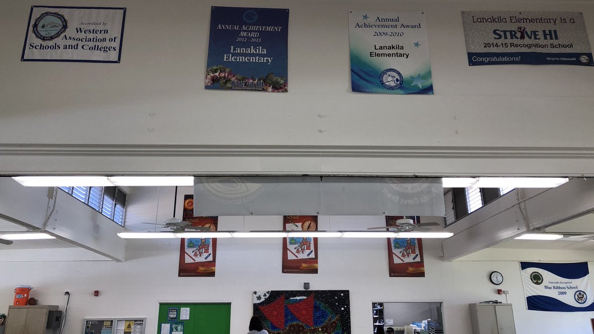 LanakilaES's tweet photo. Our cafeteria is coming along nicely! Thank you to our custodians for raising our banners after a fresh coat of paint from our DOE Facilities! https://t.co/SwKL3fmYiy