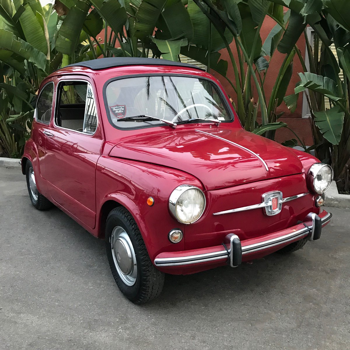 BHCarClub's tweet image. ✨ DEAL OF THE WEEK ✨ 
1969 FIAT 600 💵 $11,750 
Burgundy with a dark beige interior 
#ManualTransmission #RagTopSunroof #SolidWheels and most importantly, a #FUNCAR! 📩 #DM us your full name and phone number if you are serious about purchasing! ✌️ ✌️