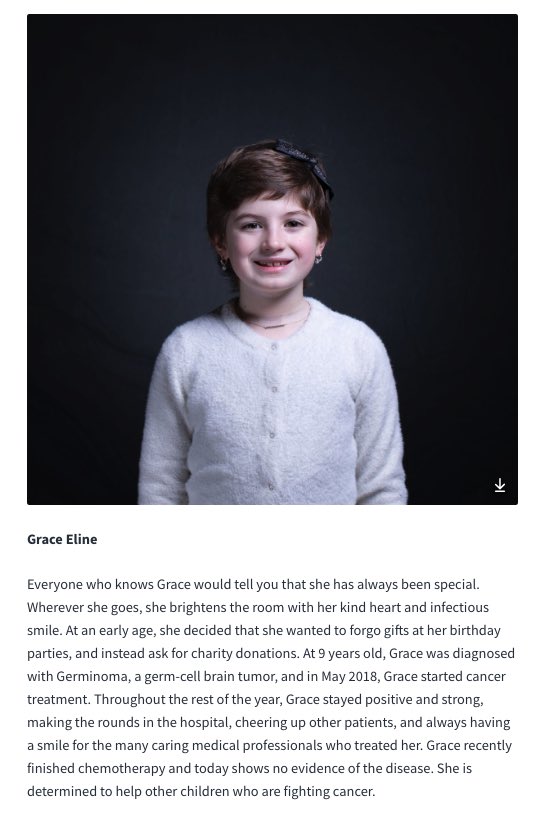 ForAmerica's tweet photo. At 9 years old, Grace was diagnosed with Germinoma, a germ-cell brain tumor, and in May 2018, Grace started cancer treatment. She recently finished chemotherapy and today shows no evidence of the disease. Grace is determined to help other children who are fighting cancer. #SOTU https://t.co/XnUyj7JQS1