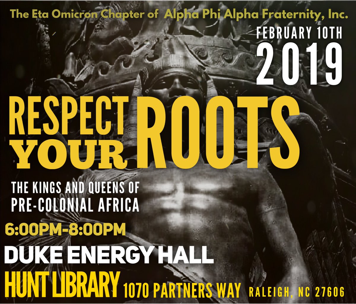 EtaO1971's tweet photo. Eta O presents Respect Your Roots! An interactive presentation on the TRUE history of African American heritage. Join us on a 4 act journey through the history of African kingdoms that greatly impacted the world &amp; whose culture is still prevalent today! See you Sunday ❄️ https://t.co/lchJBsdVLe