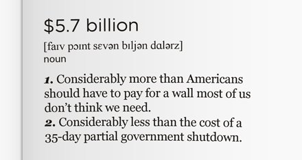 immigrationdefs's tweet photo. Here is the true definition of $5.7 billion. 

#SOTU #SOTU2019 #defundhate #immigrationdictionary https://t.co/rKRhdycQ3l