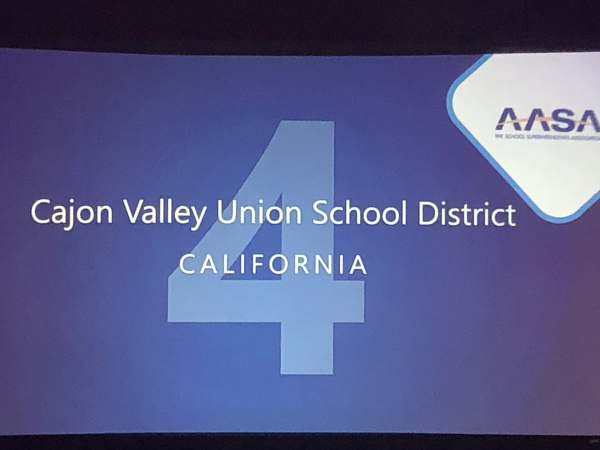 It’s <a href="/AASAHQ/">AASA</a> award time at #NCDC19! Congrats to all the awarded districts, especially to my CA friends at <a href="/CajonValleyUSD/">CajonValleyUSD</a> on their work on #DigitalConvergance