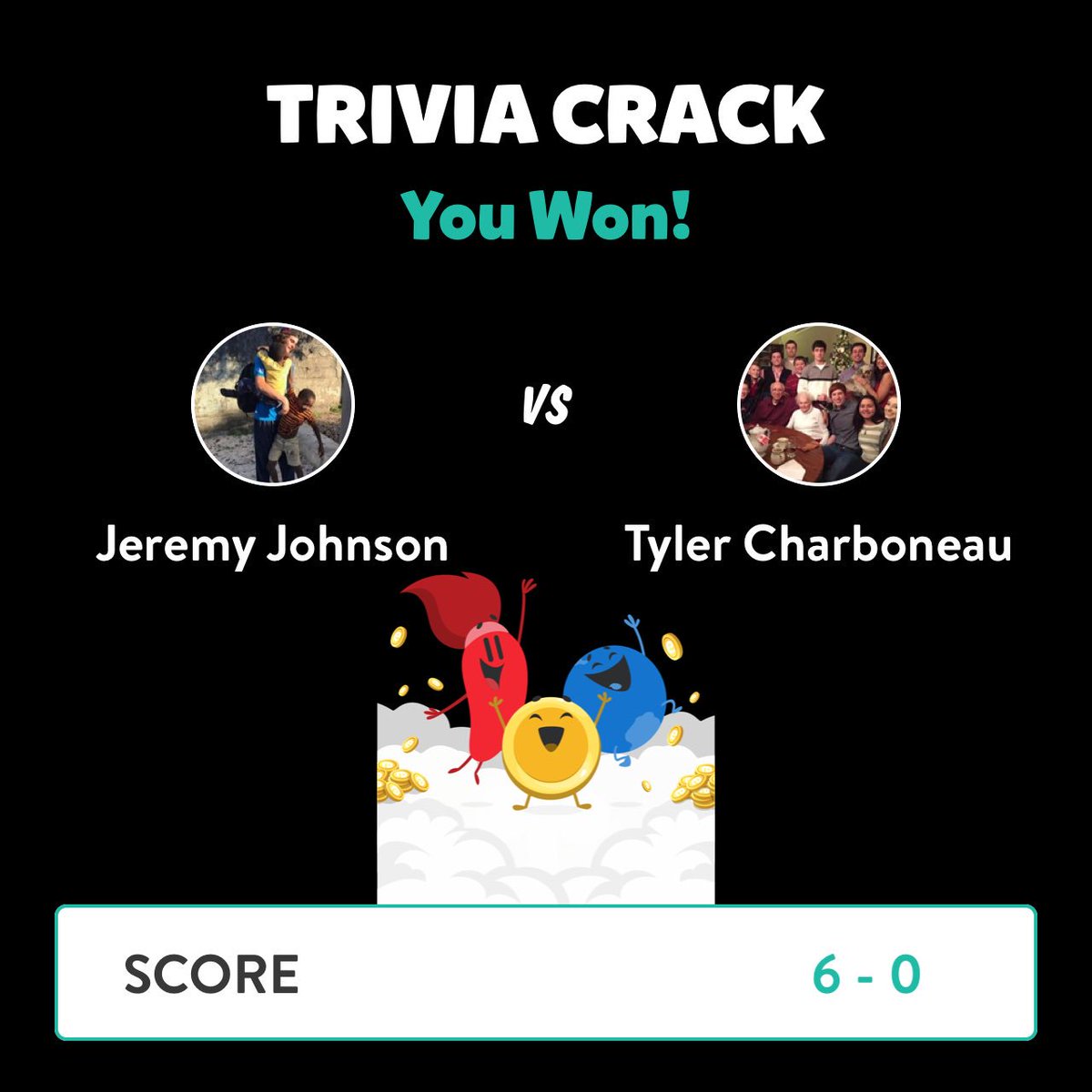 Yungjboi's tweet photo. Jeremy Johnson just won a game against Tyler Charboneau in Trivia Crack!
https://t.co/jdK0OaJzXx https://t.co/m5MUCF05eb