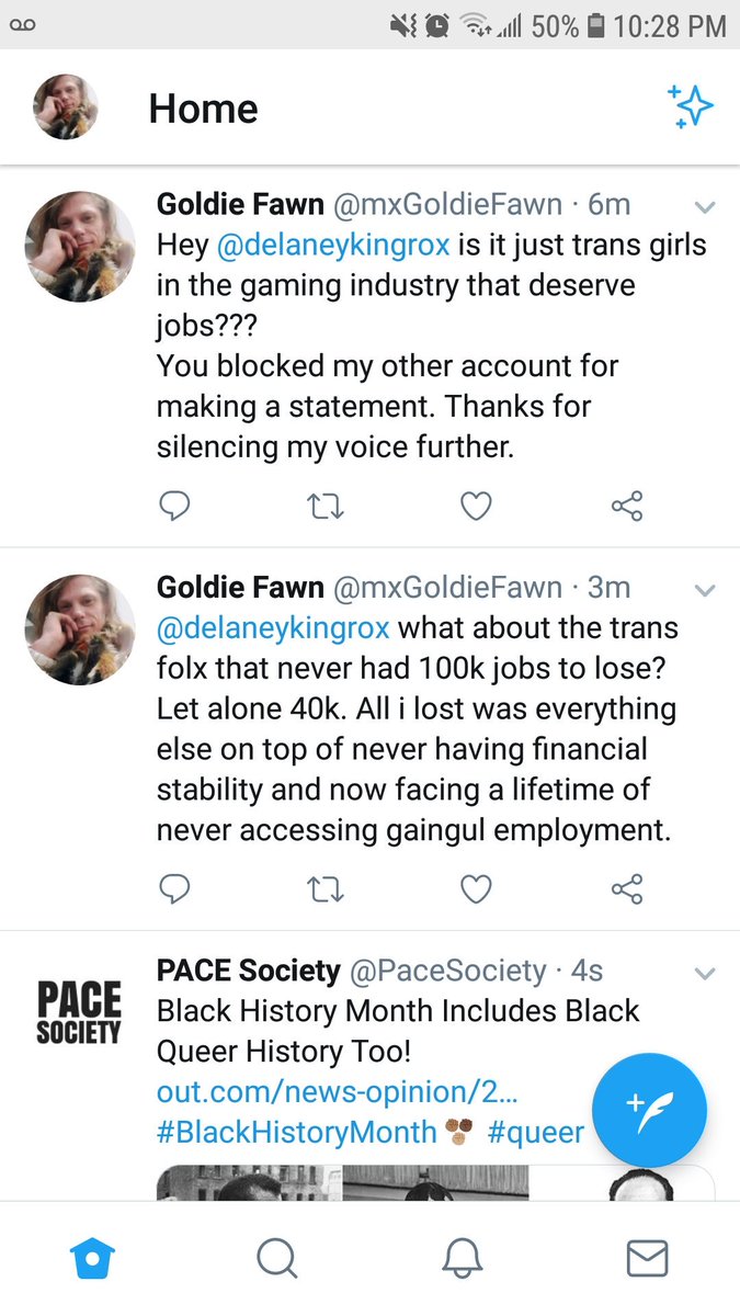 mxGoldieFawn's tweet photo. @delaneykingrox you block fellow trans folx that ask questions futher silencing voice https://t.co/KBqtaDwlB6
