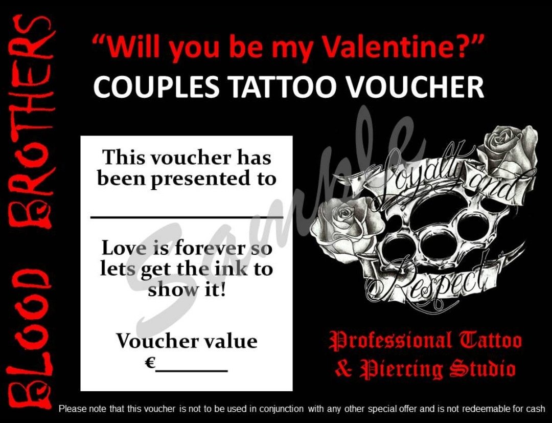 BloodBrothersCy's tweet photo. With #ValentinesDay just around the corner why not get a gift that #lastsalifetime with this #tattoo #voucher #ayianapa https://t.co/x1Mxy1lZtk