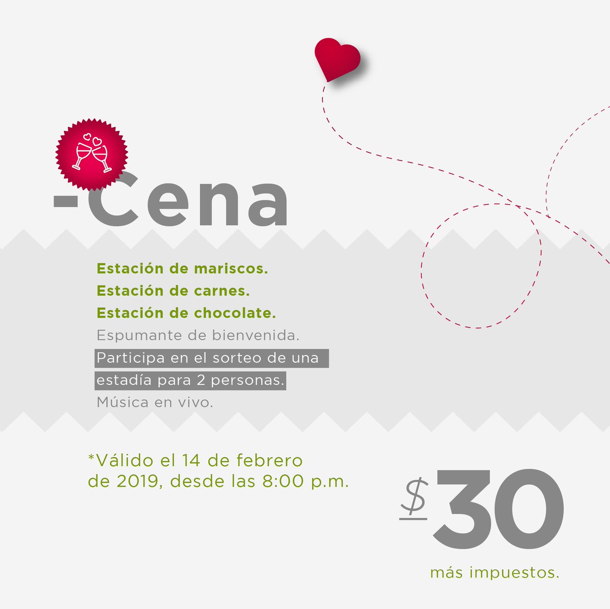 ¡Ven a celebrar tu amor!💞

Conoce lo que tenemos preparado para ustedes en #ElCentro por San Valentín y comparte este día tan lindo, con esa persona especial.😍

Reserva llamando al 042327100 o escríbenos a reservas@uniparkhotel.com