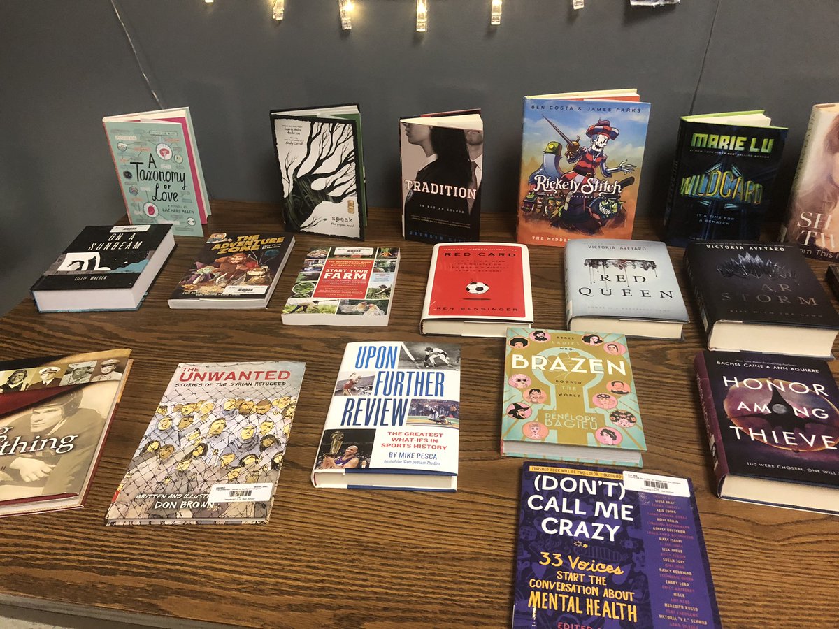 AndreaATimR6's tweet image. New arrivals ready for readers to grab! #librarylife #highschoolreaders #ALLibraries #bookwhisperer #warriorsread #tusdaylibrarian #newarrivals @cchs_tag