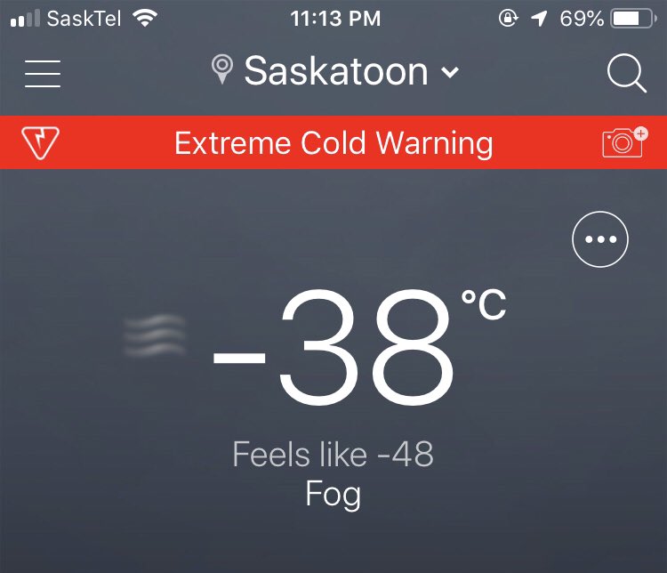 deirdrestatham's tweet photo. If it’s still this cold in the morning I’m calling it a day and we’re staying inside to try and not freeze to death. Yikes. #brrr #frickencold #yxewinter #coldone https://t.co/8e96UejYZa