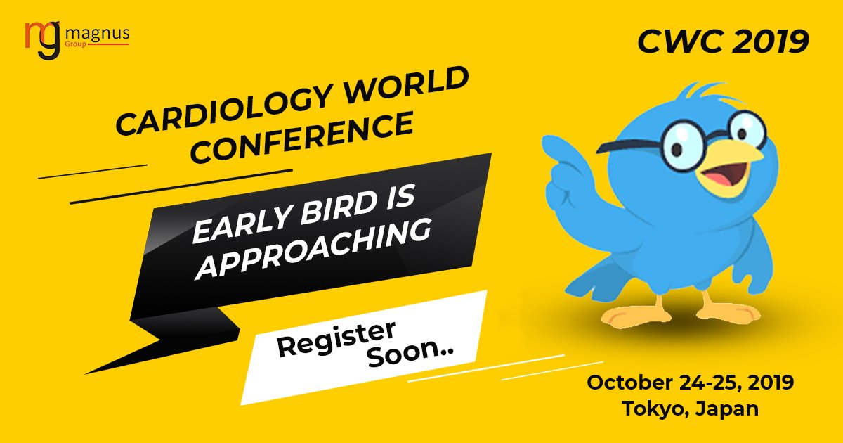 CardioEvent's tweet photo. #Earlybird is nearer to expire. Come out with your ideas and get involved at #CWC2019 to speak out your experience. Get on it by registering soon.
Register at: https://t.co/5BVP9d1oo0
#cardiologyconferences #cardiologyevents #cardiologycongress #heartconferences #heartevents https://t.co/BqjwtFF32s