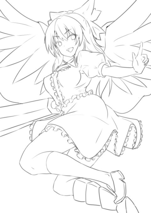 ようやく線画でけたけど・・・心折れたので塗れるか分からないから供養 