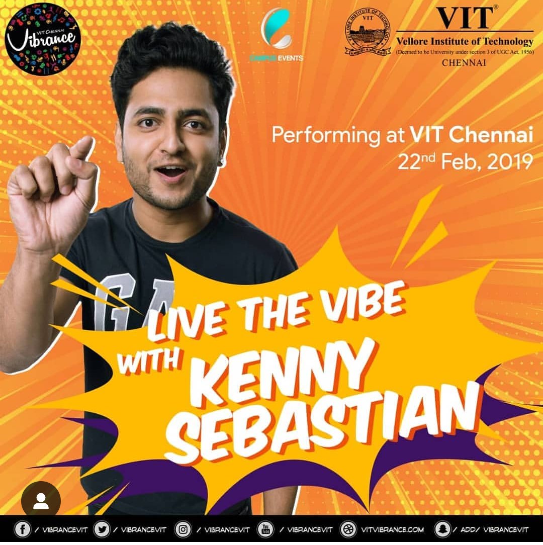 Atabur_R's tweet photo. Vit Chennai Vibrance 2K19 night coming @ItsAmitTrivedi ,@kennyseb4life @progressivebros and #justri #woizee https://t.co/difDtFGgBA