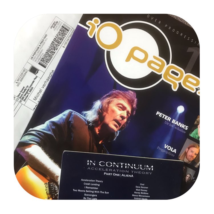 michelfcbweb's tweet photo. Look what arrived in the mail today. “Acceleration Theory” by @davekerzner and #incontinuum and the new issue of @io_pages. #iopages Enjoying my #progrock more than ever! https://t.co/3aBVe2KZdl