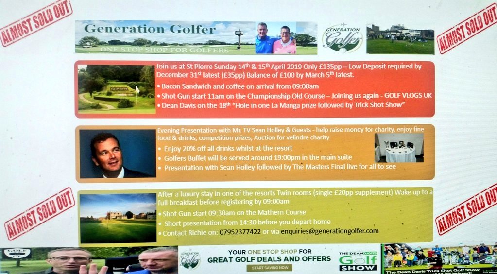 greatdaysgolf's tweet image. ■SALE■ @StPierreHotel on the 14th April has now #SoldOut with just day play available 1 x 4ball @ Just £25pp on the famous Old Course #Shotgunstart ☆76 golfers booked in and ready to take battle with several Celebs @generation_golf "Thank You"