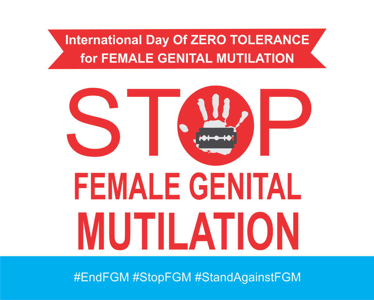 Today is niternational day to Zero Tolerance to Female Genital Mutilation, lets do our best in our little way to bring an end to female Genital Mutilation #ZeroToleranceFemaleGenitalMutilation