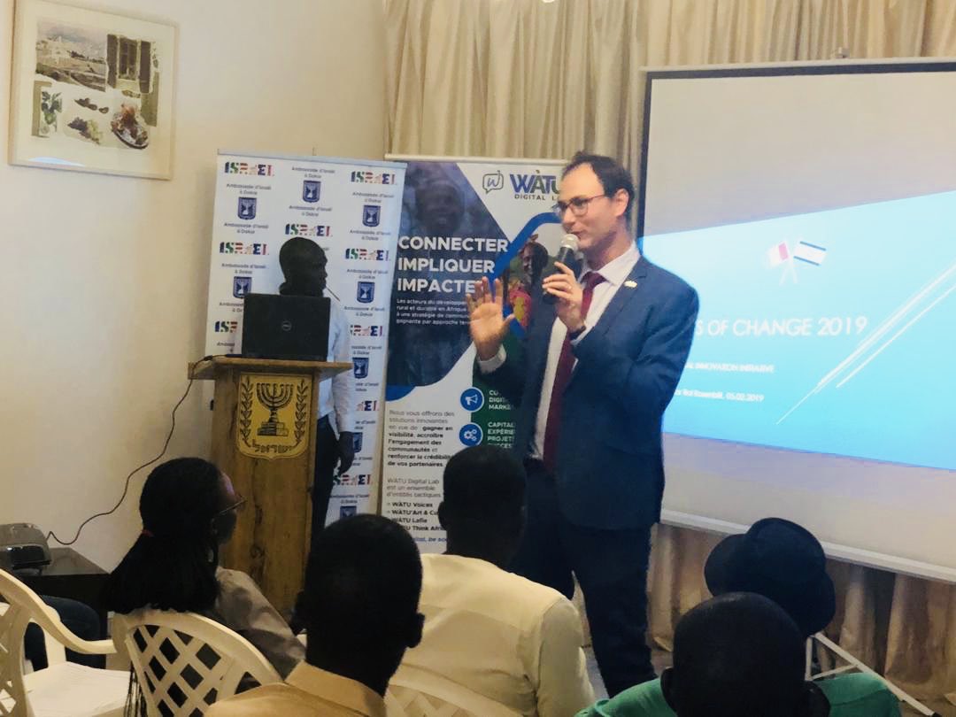 DanielAschheim's tweet photo. Yesterday we marked the last session of the “#Israel-#Senegal #Entrepreneurship Initiative” with 50 young and promising Senegalese entrepreneurs! This is only the beginning...Stay tuned for our upcoming project “Agents of Change 2019” 😉 Thank you @watulab @IsraelinSenegal#LienSi https://t.co/l8zdazj0Oh