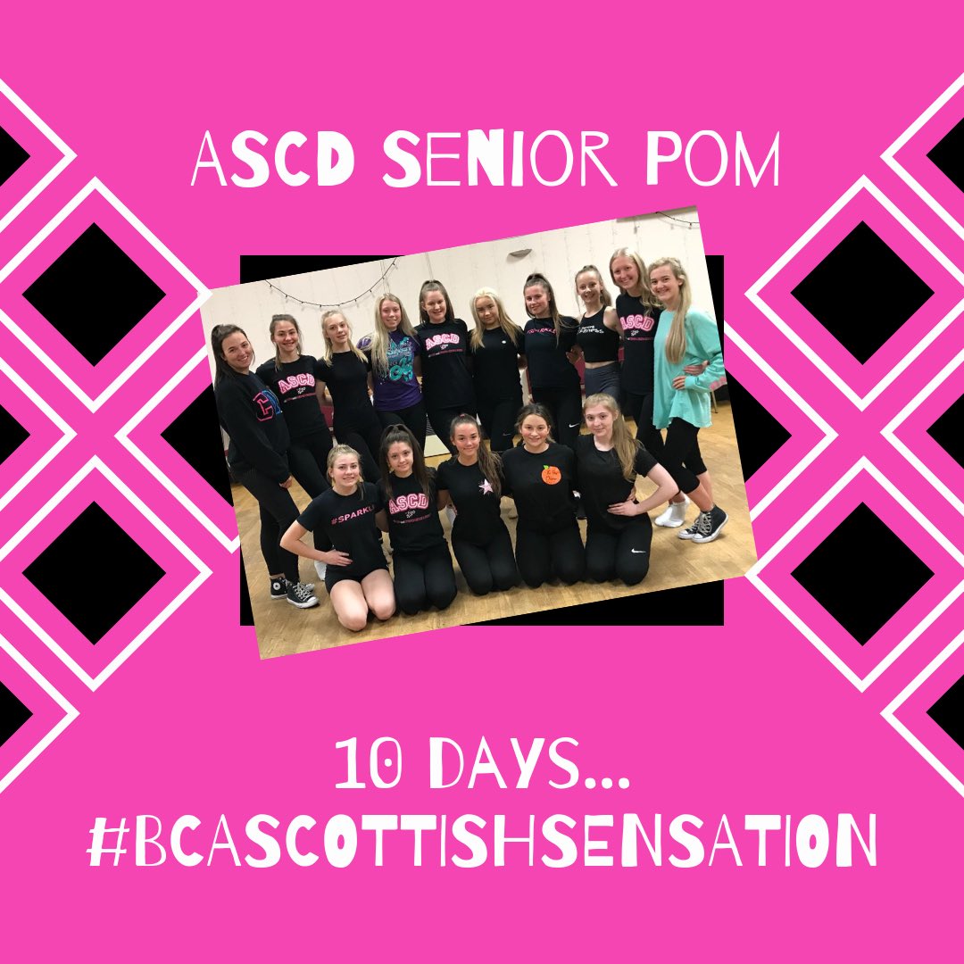 ASCDElgin's tweet photo. Our 1st ever #seniorpom team will take to floor in #Glasgow in just 10 days!  These girls have worked super hard to perfect a really technical routine and they are AMAZING! 

#bcascottishsensation #firstcompetition https://t.co/mobwi1clAz