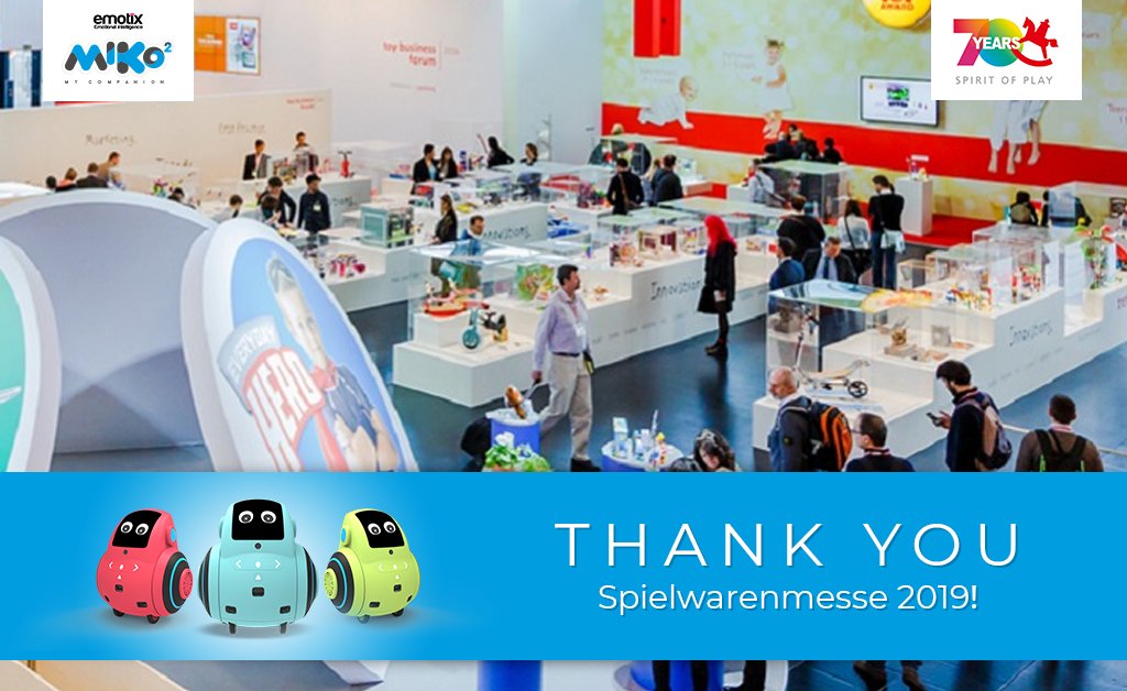 MikoRobot's tweet photo. So many visitors, plenty of discussions, loads of fun! Miko 2 thanks you for all the love shown at Spielwarenmess, the biggest toy fair in the world. See you next year Nuremberg!
#spielwarenmesse2019 #nurembergtoyfair2019 #miko2 #emotix #germany https://t.co/Zpk9qEMqVZ