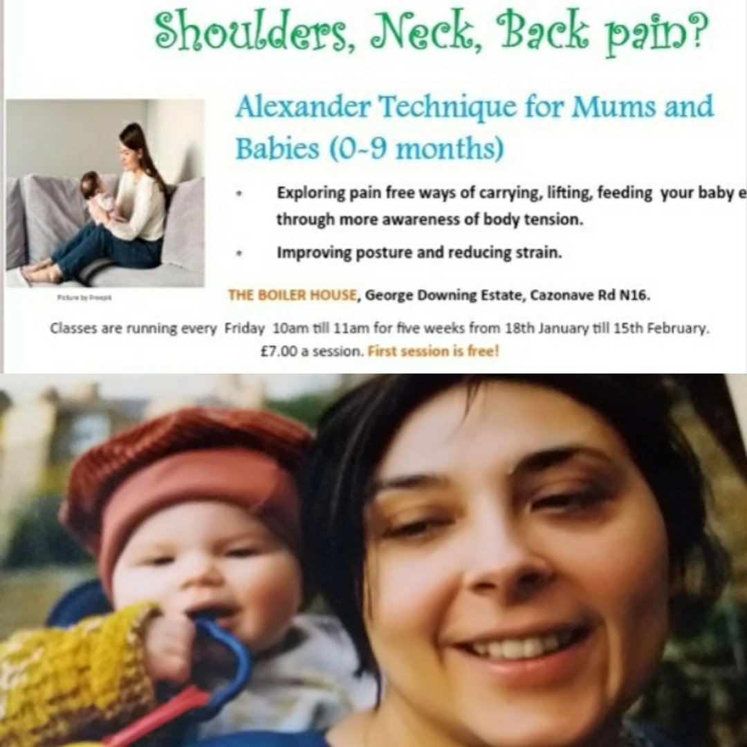 #AlexanderTechnique #mumsandbabies #0-9 months is this Friday 8th Feb. 10am @n16boilerhouse. Drop in. Come and enjoy quality time with your baby, learning how to avoid body pain when feeding, lifting carrying your baby.@Stokeyparents @hoop @MumsnetHackney @jessamy_harvey