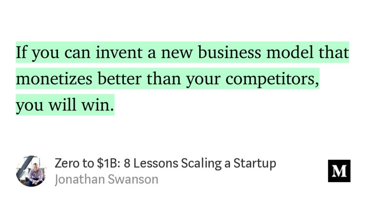 "Zero to $1B: 8 Lessons Scaling a Startup" - <a href="/swaaanson/">Jonathan Swanson</a> link.medium.com/43nSgPy94T