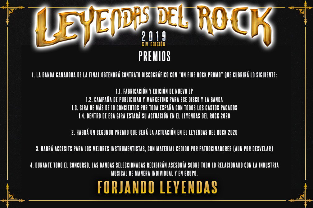 #ForjandoLeyendas Nueva iniciativa para ayudar el estado de la industria musical emergente por <a href="/LeyendasRockFes/">Leyendas del Rock</a>  y <a href="/OnFireRockPromo/">ON FIRE</a>