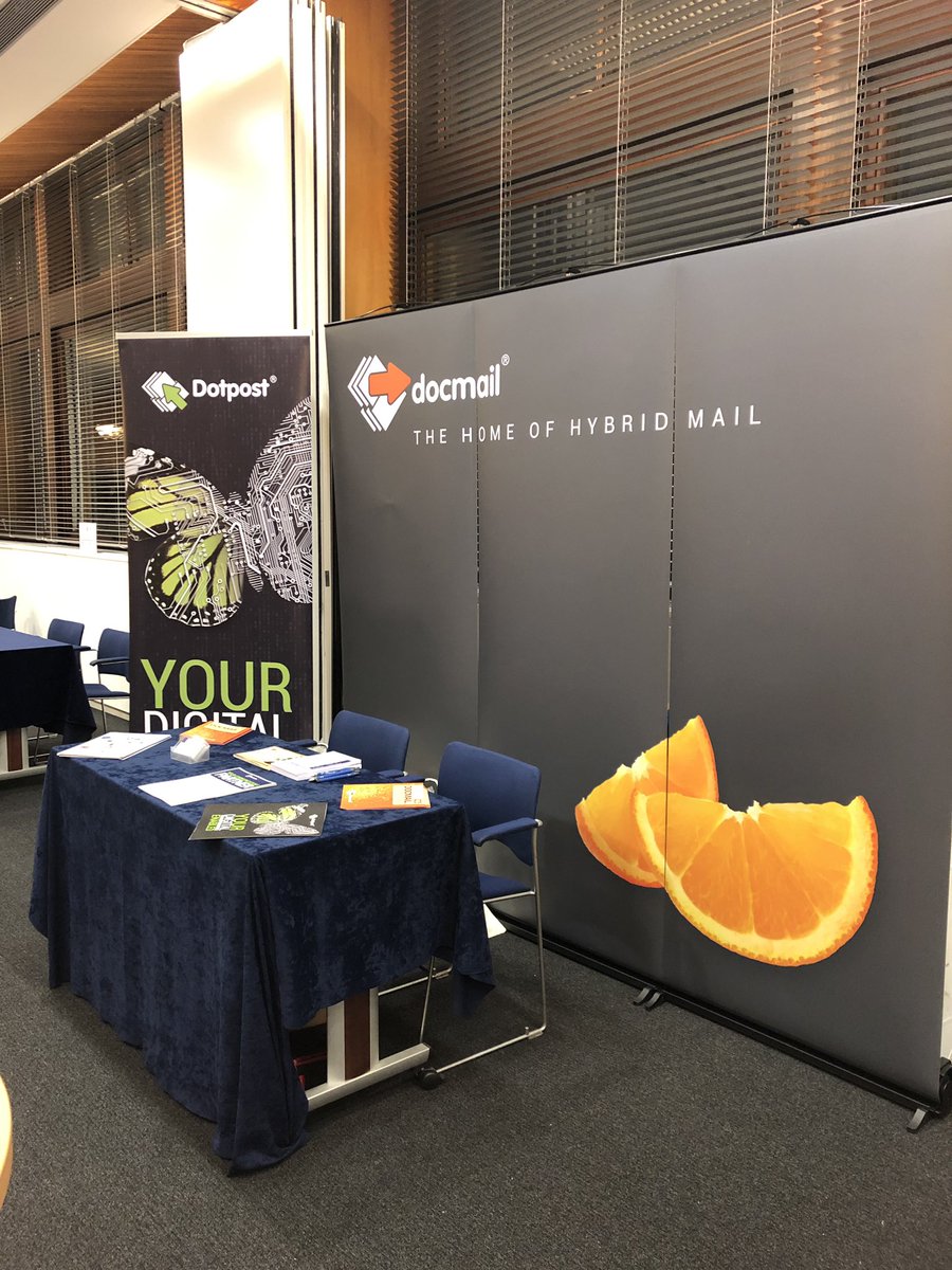 hawkmini1976's tweet photo. All setup and ready for today’s event “The Future Of NHS Funding &amp; Finance Conference “ @CFH_Docmail @PRINT_UK_COM  #hybridmail #digital #engagement https://t.co/AFcXqVMNP1