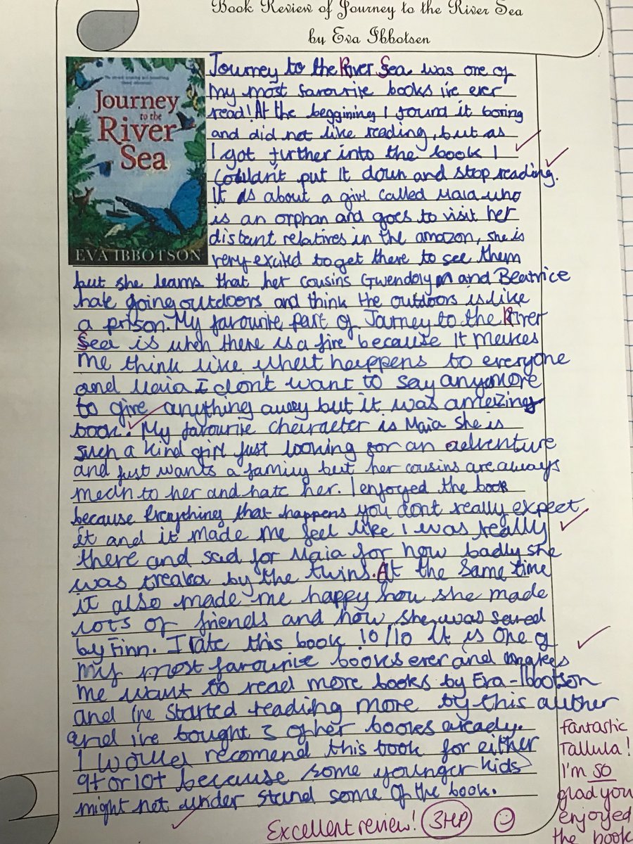 THSch_Junior's tweet photo. #THSchY6 have finished reading Journey to the River Sea by Eva Ibbotson. They loved it! Check out some of their reviews to find out why.... #ThEnglish ππ #BookReview https://t.co/4MPA8h7ITA
